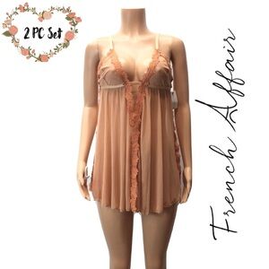 French Affair Tuscany Babydoll Nightie & Panty Set